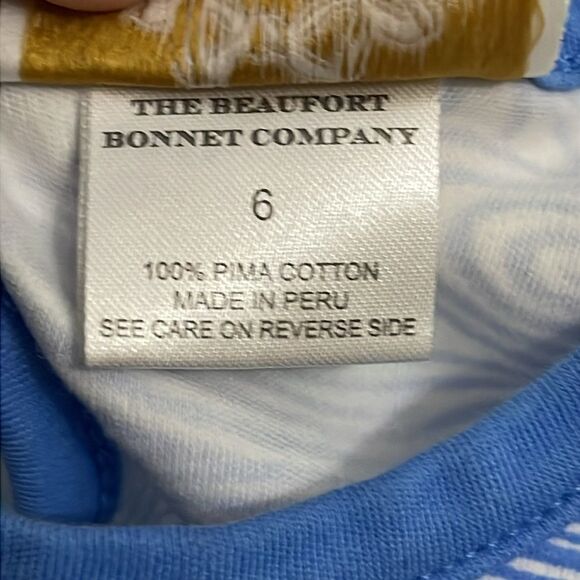 The Beaufort Bonnet Company TBBC Girls Dress Blue Wave Seagull Print Size 6 - Picture 2 of 10
